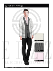 時尚白色男款商務西服制服設計圖398