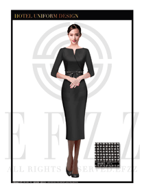 時(shí)尚酒店制服女款西餐咨客服裝設(shè)計(jì)圖535