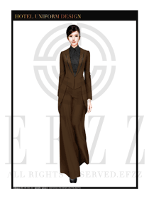 咖啡色音樂(lè)主題西餐廳咨客制服設(shè)計(jì)圖538