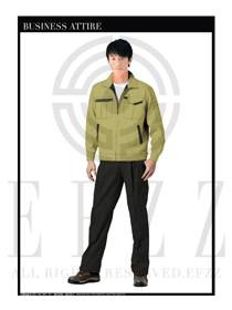 時尚淺黃色男款長袖工程制服設(shè)計圖1071