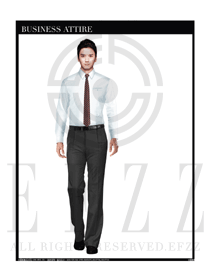 淺藍(lán)色男款職業(yè)正裝長袖襯衫制服設(shè)計(jì)圖261