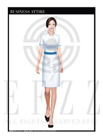 典雅白短袖顯身材女款按摩技師款式設(shè)計(jì)圖1363