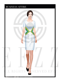 時尚顯廋連衣裙女款按摩技師制服設(shè)計圖1364