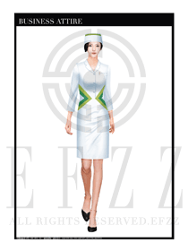 時尚典雅白修身女款按摩技師制服設(shè)計圖1366