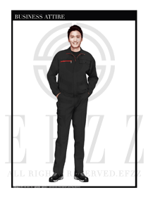 時(shí)尚深灰色男款長(zhǎng)袖工程制服設(shè)計(jì)圖1081