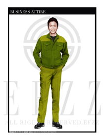 淺綠色男款4S店維修技工制服設(shè)計(jì)圖1083