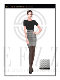 黑色修身款酒店大堂經(jīng)理制服設(shè)計(jì)圖990
