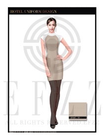卡其色長裙款大堂經(jīng)理制服設(shè)計(jì)圖996