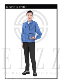 時尚天藍色女款4S店工作服款式設(shè)計圖1103