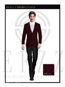棗紅色男款西服套裝大堂經(jīng)理制服設(shè)計圖1004