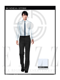 時(shí)尚白色男款職業(yè)裝長(zhǎng)袖襯衫款式設(shè)計(jì)圖268