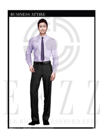 淺紫色男款職業(yè)裝長袖襯衫制服設計圖273