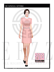 粉紅色短袖修身顯瘦款按摩技師制服設(shè)計圖1390