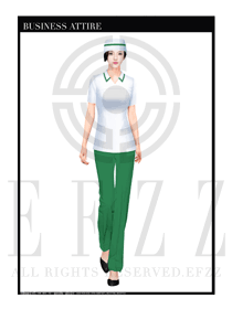 時尚白色短袖修身款按摩技師服裝款式設(shè)計圖1391