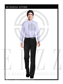 淺紫色修身款長(zhǎng)袖襯衫制服設(shè)計(jì)圖275