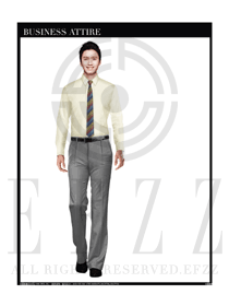 時(shí)尚卡其色男款商務(wù)正裝長袖襯衫款式設(shè)計(jì)圖276