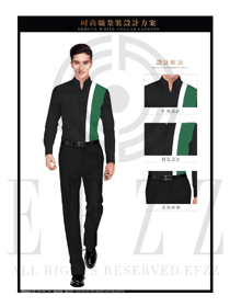 黑色男款職業(yè)裝長袖襯衫制服設(shè)計(jì)圖277