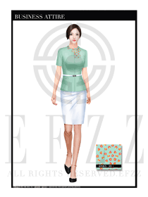 淺綠色短袖修身顯瘦款按摩技師制服設(shè)計(jì)圖1398