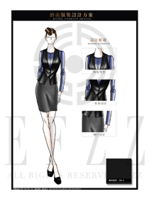 黑色馬甲修身款酒店大堂服裝款式設(shè)計(jì)圖1024