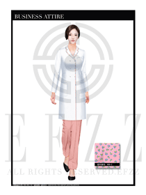 時(shí)尚白色長裙寬松款按摩技師制服設(shè)計(jì)圖1406