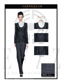 灰色ol通勤裝女秋冬職業(yè)裝制服設(shè)計(jì)圖1418