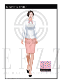 時(shí)尚白色長(zhǎng)袖套裙款按摩技師制服設(shè)計(jì)圖1408