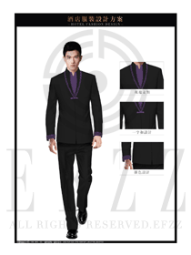 時尚黑色職業(yè)套裝大堂經(jīng)理服裝款式圖1046