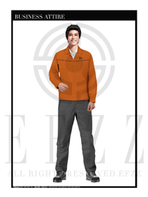 時(shí)尚橙色男款長(zhǎng)袖春秋工程服款式圖1156
