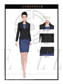 時(shí)尚深藍(lán)色修身款女秋冬職業(yè)裝款式設(shè)計(jì)圖1429