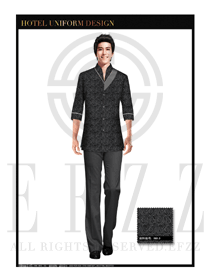 時尚黑色修身版男款中餐服務(wù)員服裝款式圖1778