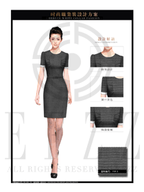時尚灰色OL通勤裝女職業(yè)裝夏裝服裝款式圖684