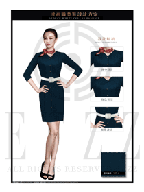墨綠色ol時(shí)尚女職業(yè)裝夏裝制服設(shè)計(jì)圖694