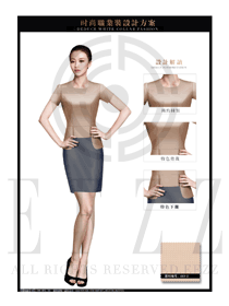 時尚卡其色女職業(yè)裝夏裝服裝款式圖714