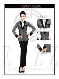 時(shí)尚灰色女秋冬職業(yè)裝制服設(shè)計(jì)圖1460