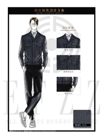 原創(chuàng)手繪時(shí)尚長(zhǎng)袖男款春秋工程服款式設(shè)計(jì)圖1205