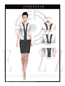 時尚白色女職業(yè)裝夏裝服裝款式圖728