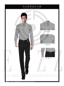 時(shí)尚灰色長(zhǎng)袖男款星級(jí)酒店門童服裝款式圖1243