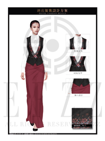 原創(chuàng)新款女長裙款西餐咨客制服設(shè)計圖559