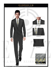新款黑色韓版修身款酒店大堂經(jīng)理服裝效果圖1067