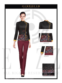 新中式深灰色長袖女款酒店大堂經(jīng)理服裝款式圖1074