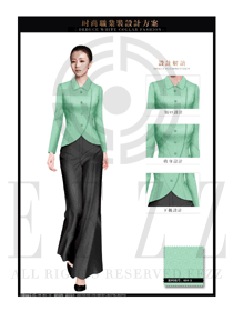 新款青綠色女款酒店大堂經(jīng)理服裝款式圖1088