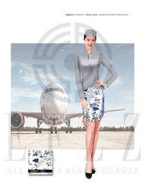 新款服裝設(shè)計(jì)青花瓷旗袍款空姐制服款式效果圖800