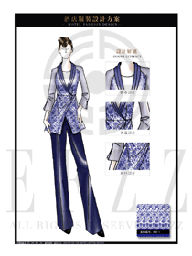 原創(chuàng)手繪稿青花瓷中餐服務(wù)員服裝款式圖1855