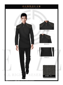 新款黑色男款中餐服務員服裝款式圖1882