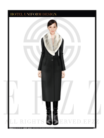 時(shí)尚黑色女職業(yè)裝OL大衣制服設(shè)計(jì)圖168