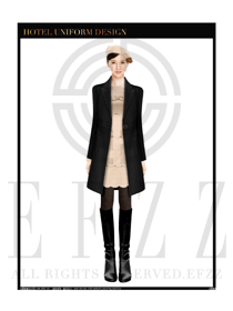 經(jīng)典黑色女職業(yè)裝大衣服裝款式效果圖174