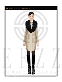 米色女職業(yè)裝大衣服裝款式效果圖180