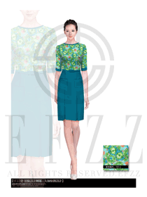 OL時尚青綠色女職業(yè)裝夏裝制服設(shè)計圖671