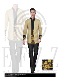 時(shí)尚卡其色男款酒店民族特色服裝款式設(shè)計(jì)圖166