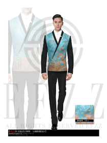 淺藍(lán)色長袖男款酒店行李生制服設(shè)計圖1066